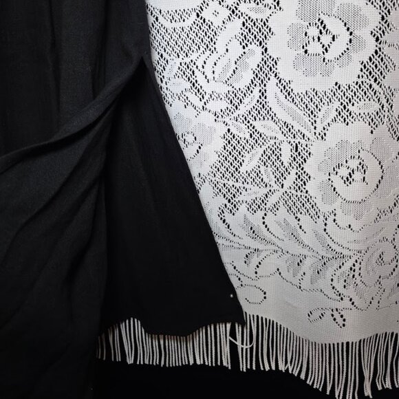 NWT Sage The Label Linen-Blend Cut-Out Midi Dress Black M - Picture 3 of 12